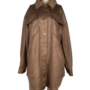 NEW PILCRO The Tillie Relaxed Faux Suede Shacket SIZE MEDIUM
